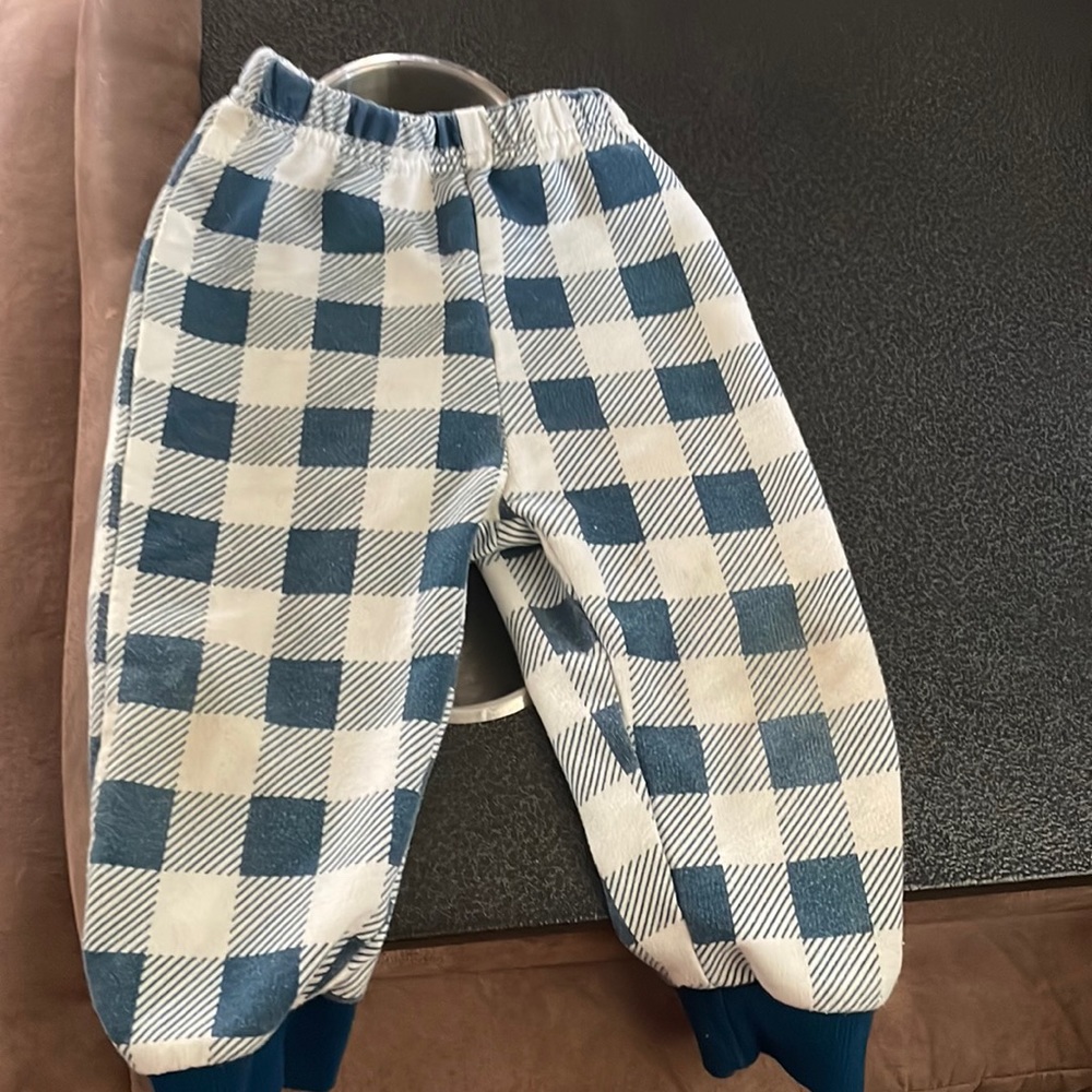 Blue gingham pajama pants